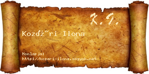 Kozári Ilona névjegykártya