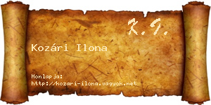 Kozári Ilona névjegykártya